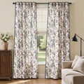 jinchan Vintage Floral Linen Curtains 84 Long for Living Room 2 Panels