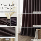 Guken Cocoa Coffee 100% Blackout Linen Curtains 96 Inch Length 2 Panels Set for Living Room Bedroom Back Tab/Rod Pocket Thermal Insulated Farmhouse Black Out Drapes Room Darkening,52x96