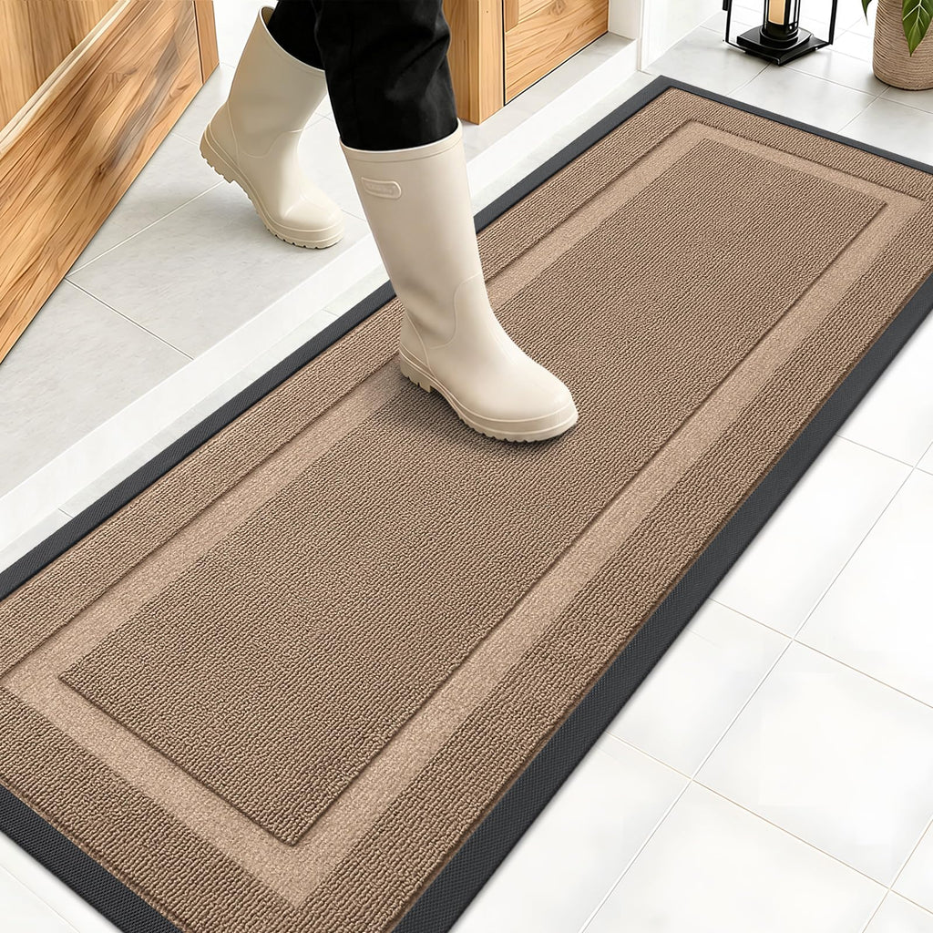 OLANLY Front Door Mat Outside 47x17, All-Season Heavy-Duty Rubber Doormat