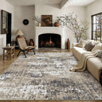 PureCozy Brown Area Rug 6x9 Modern Abstract