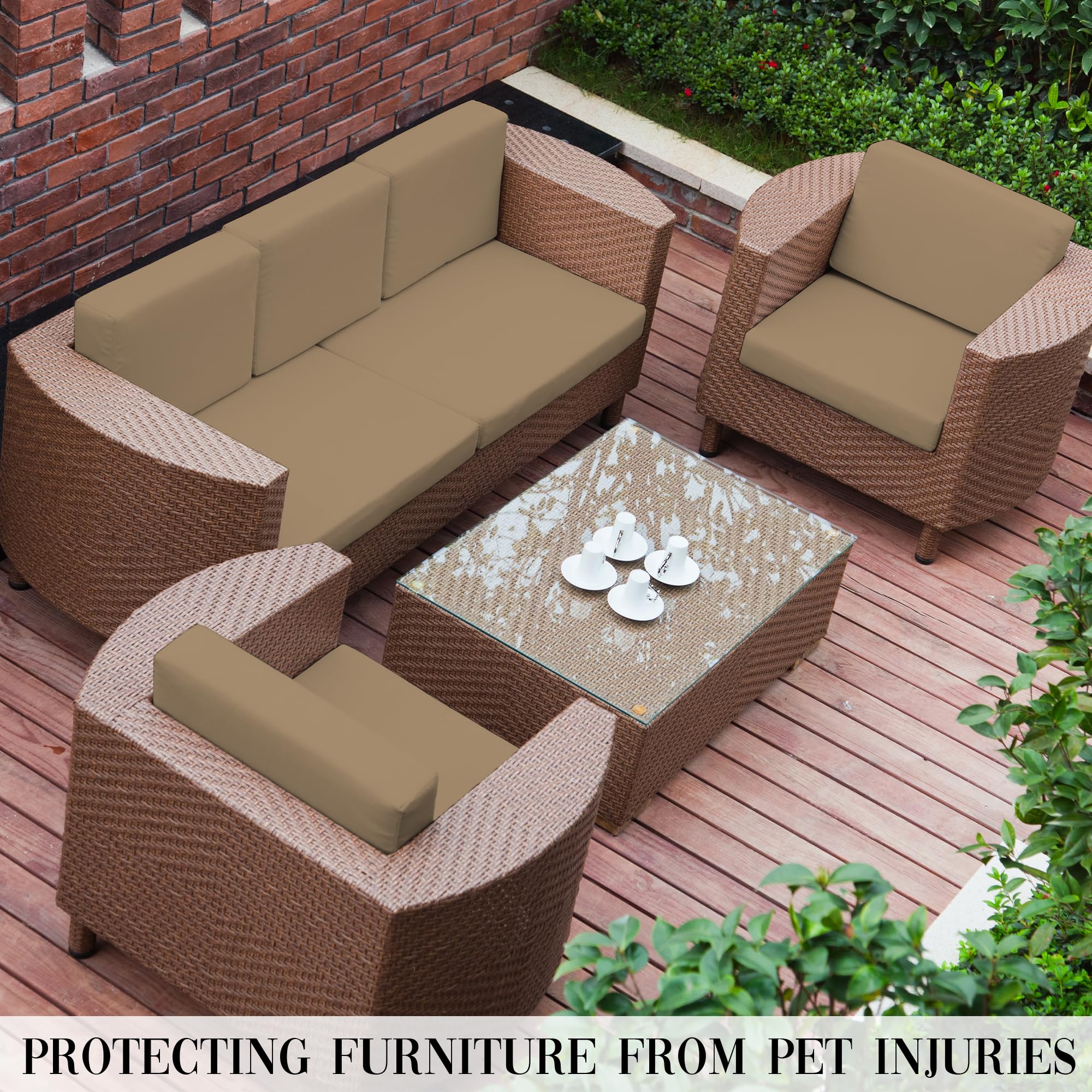 SUKAIKEQA 8PCS Patio Cushion Covers.Patio Furniture Couch SeatSlipcovers