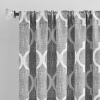 Beauoop 100% Blackout Curtains 63 Inches Long 2 Panels for Bedroom Living Room Grey Moroccan Geo Room Darkening Thermal Insulated Soundproof Rod Pocket Back Tab Window Treatments Drapes, 50x63