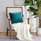 GIGIZAZA Décor Throw Couch Pillow Covers,Set of 2 Sofa Cushion Teal Peacock Green Pillow Covers,20 x 20 Pillow Velvet Cushion Covers