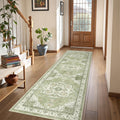 Restydon Runner Rug 2x6, Non Slip Washable Rugs for Hallways, Light Green