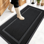 OLANLY Front Door Mat Outside 47x23, All-Season Heavy-Duty Rubber Doormat