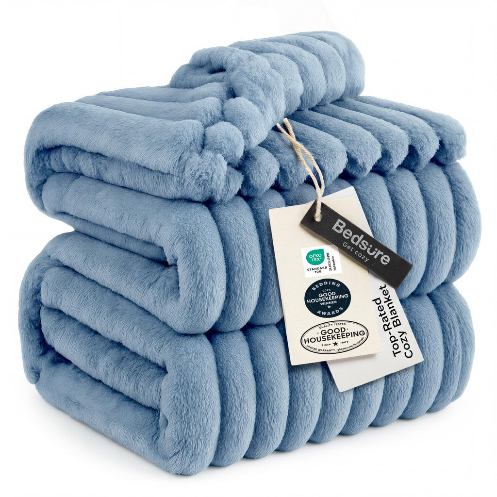 Bedsure Soft King Size Blankets for Bed Beige 108"x90"