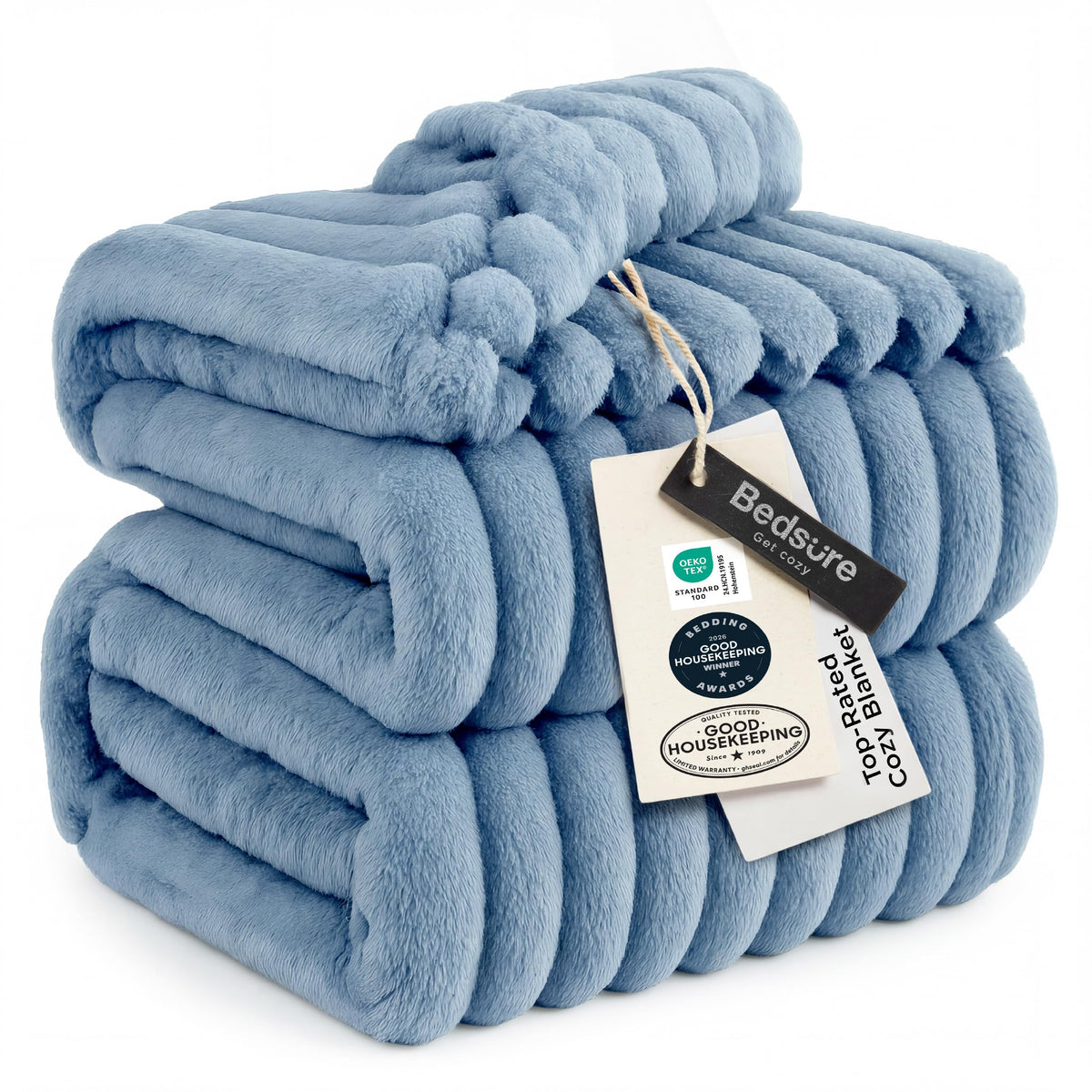 Bedsure Soft King Size Blankets for Bed Beige 108"x90"