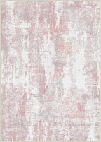 Area Rugs 5x7 for Living Room Bedroom, Modern Abstract Machine Washable Rug, Large Soft Low Pile Floor Carpet with Non Slip Backing for Dining Room, Pink/Grey