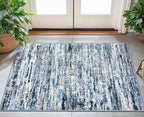 Lansny Modern Abstract Small Area Rug Indoor 3x5 Washable Rug Non-Slip Soft Entryway Rug Grey Blue White Kitchen Mats Thin Print Faux Wool Floor Carpet Throw Rugs for Entrance Bedroom Home Decor