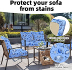 DREAHOTEXTIL 8Pcs Outdoor Cushion Covers, Elastic Patio Cushion Covers