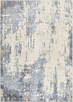 UERMEI 5x7 Area Rug Living Room Rugs - Washable Neutral Modern Abstract Soft Thin Rug Indoor Floor No Slip Rug Carpet for Bedroom Under Dining Table Home Office Decor - Blue/Light Brown