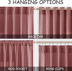 Extra Long Canyon Rose Linen Curtains 120 Inch for Living Room 2 Panels Set Rod Pocket Back Tab Linen Window Drapes Semi Sheer Light Filtering Privacy High Ceiling Drapes for Farmhouse 52x120