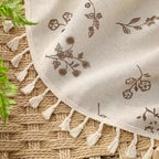 Boho Floral Spring 100% Blackout Curtains 84 Inch Length 2 Panels Set, Linen Texture Farmhouse Curtains with Beige Tassel for Living Room Bedroom, Vintage Rustic Rod Pocket,Brown