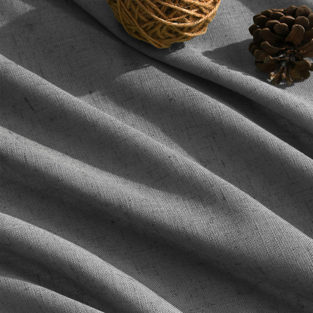 Nanspring Blazer Grey Curtain Linen Blend Light Filtering Back Tab Curtains 108 Inches Long, Semi Sheer Privacy Drapes for Living Room & Bedroom, 52x108 inch, 2 Panels