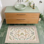 Hazo Haus Light Pink Bathroom Rug - Washable 2x3 Small Kitchen Rugs for Powder Room, Front Door Indoor Entrance, Low Pile Stain Resistant, Colorful Pastel Aethestic