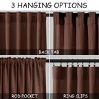 Extra Long Rustic Brown Linen Curtains 120 Inch for Living Room 2 Panels Set Rod Pocket Back Tab Light Filtering Semi Sheer Linen Window Drapes Privacy High Ceiling Drapes for Farmhouse 52x120