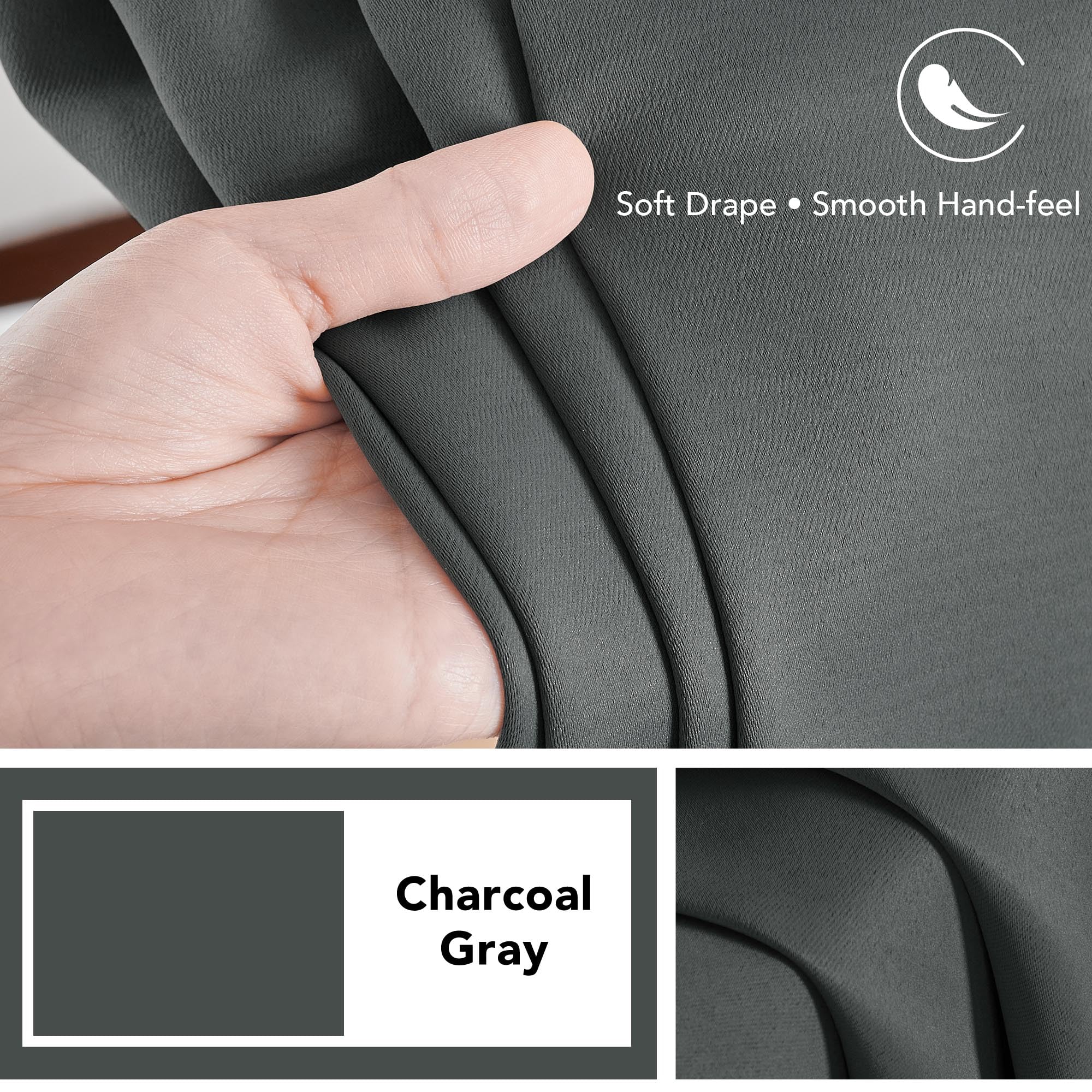Deconovo Blackout Curtains for Bedroom, Living Room Curtains 84 Inches Long