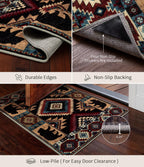 YIHOUSE Western Entryway Rug, 2x3 Rustic Washable Rug, Non-Slip Indoor Door Mat Ultra-Thin for Kitchen, Mudroom, Laundry Room, Bedroom Entry