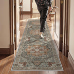 Restydon Runner Rug 2x8 Runners for Hallways Washable Rugs, Grey/Brown/Tan