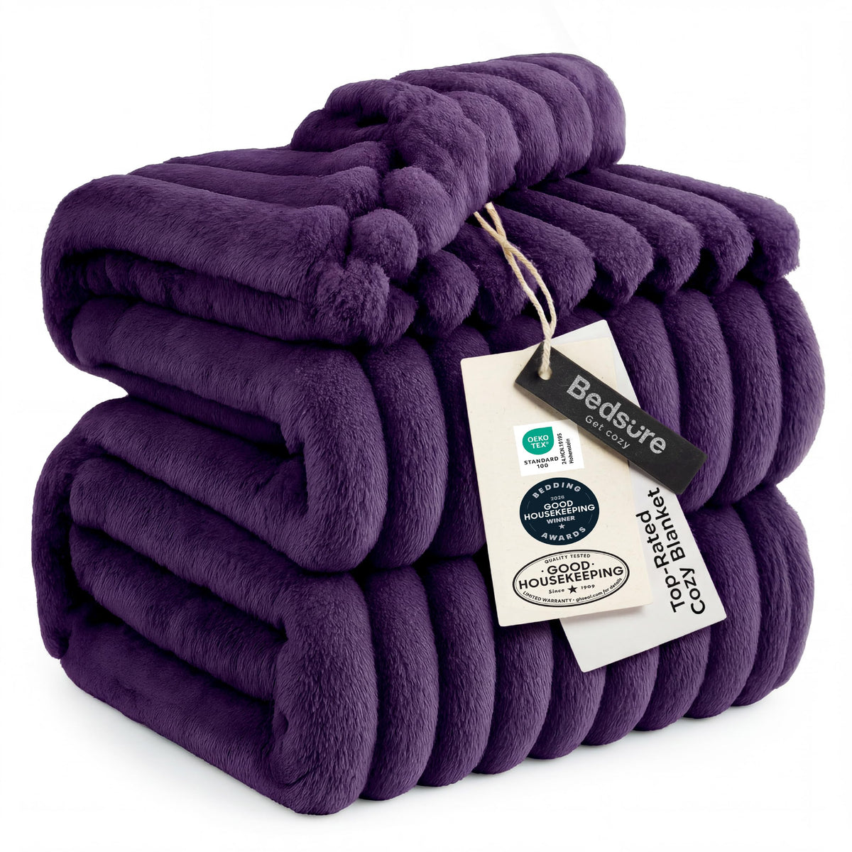 Bedsure Soft King Size Blankets for Bed Beige 108"x90"