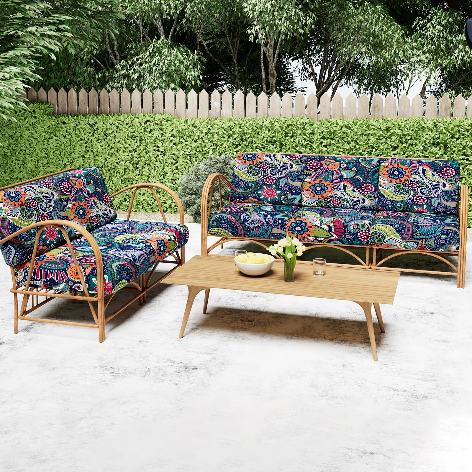 Smiry Printed Couch Cushion Covers, Stretch Couch Covers for Sofa