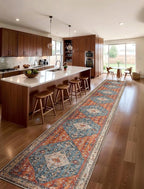 SERISSA Runner Rug for Hallways, 2'6"x18' Washable Non Slip Kitchen Runner Rug, Extra Long Boho Rug Ultra Soft Vintage Tribal Print Floor Carpet for Hallway Living Room Dining Room Bedroom