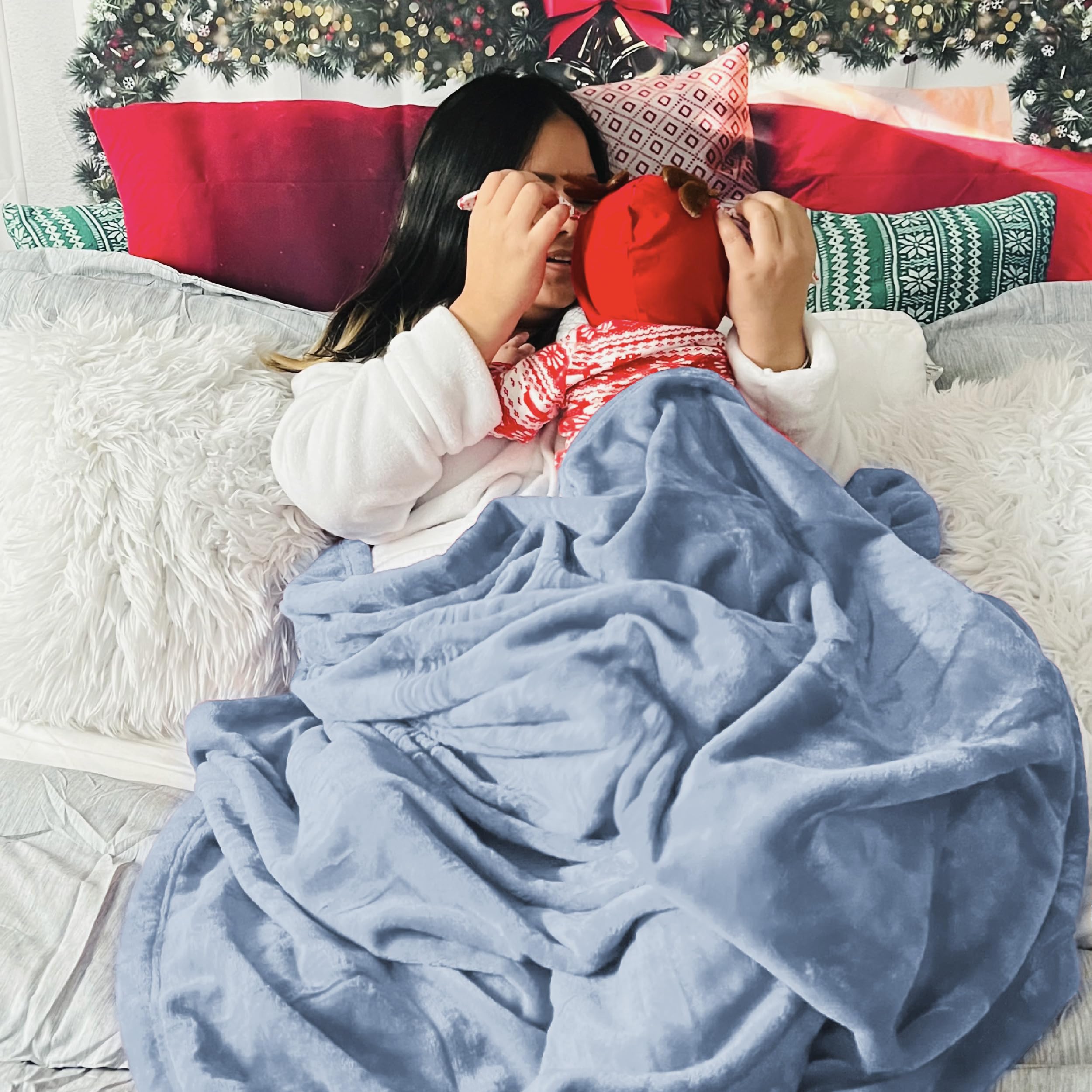 Bedsure GentleSoft Fleece King Size Blankets for Bed Light Blue - Soft Lightweight Plush Cozy Fuzzy Luxury Microfiber, 108x90 inches