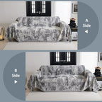 MYSKY HOME Sectional Couch Cover Deep Grey Abstract Geometric Sofa Covers for Sectional Sofa L Shape Chenille Couch Protector for Dogs Pets Couch Throw Cover Washable Durable for Home Decor, 71" X118"