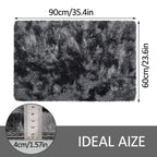 JiaoBaba Small Tie-Dyed Area Rug for Bedroom 2x3 Mini Black Grey Fluffy Rug Mat Bedside Throw Rug for Kids Room Boys Teens Nursery Baby Dorm Living Room Home Decor Aesthetic Carpets