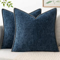 MIULEE Decorative Couch Throw Pillow Covers 20x20 Inch Dark Blue 2 Pack