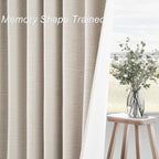 Long Curtains 108 inch Long 2 Panels,Total Blackout Curtain Wide Elegant Sunroom Completely Shaded Drapes for Sliding Door Back Tab Pleated Heading Tape with Hooks, Oatmeal Beige 52x108