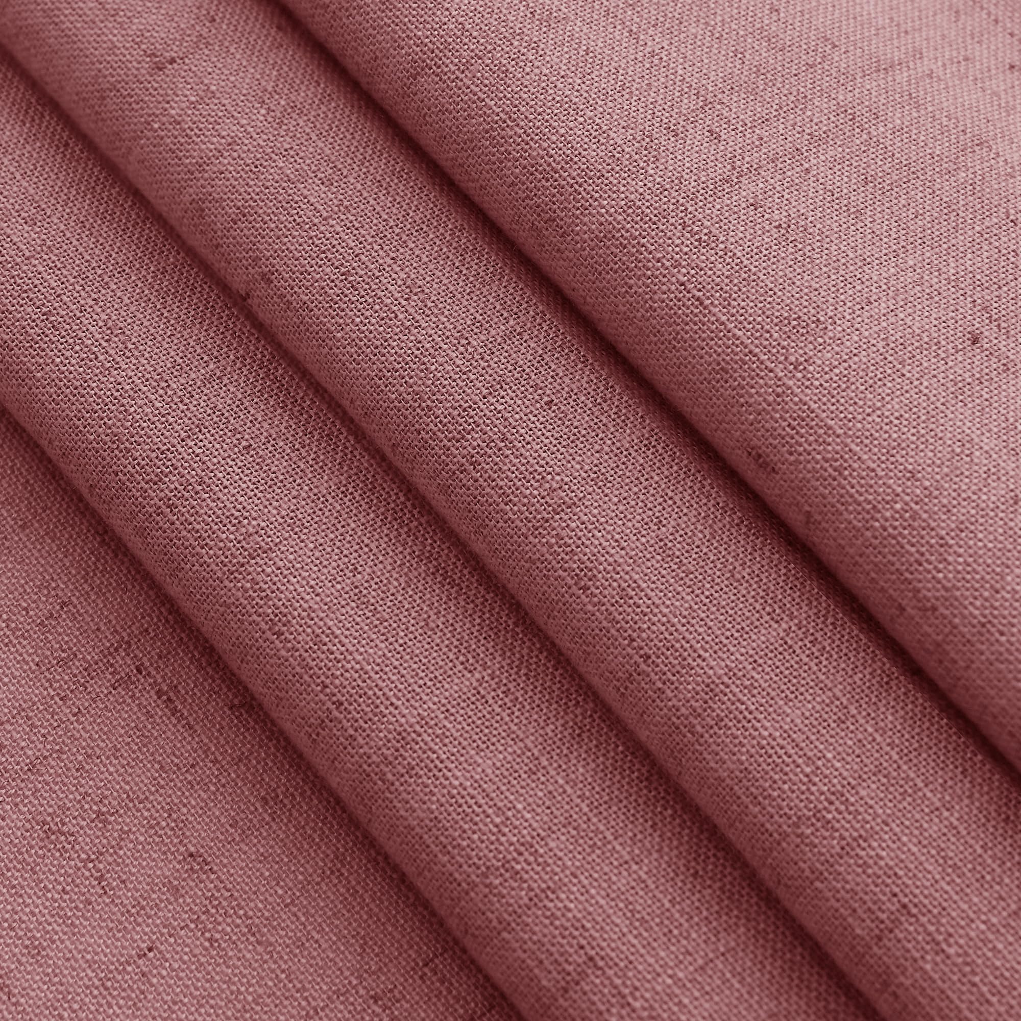 Canyon Rose Linen Curtains 84 Inch Length 2 Panels Set for Living Room Rod Pocket Back Tab Light Filtering Window Drapes for Bedroom Dining Room Protect Privacy Country Farmhouse Decor 52x84