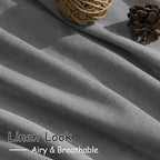 Dark Grey Linen Curtains 90 Inch Length 2 Panel Set for Living Room Light Filtering Elegant Farmhouse Curtain Rod Pocket Back Tab Window Drapes 90 Inches Long for Dining Room Bedroom Nursery 52x90