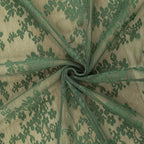 YJ YANJUN Vintage Lace Curtains 63 Inch Length-Victorian Floral Dark Olive Green Sheer Curtains 1 Pair Transparent Voile for Bedroom Kitchen Sunroom Bohemian Christmas Decor Rod Pocket W52 x L63