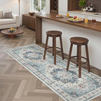 Madane Washable Runner Rug - 2x6 Rug Runners for Hallways 6 Feet Non Slip Vintage Kitchen Runner Rug Ultra-Thin Bathroom Runner Rugs Carpet Laundry Room Bedroom (2x6ft, Blue)
