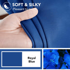 Deconovo Rod Pocket and Back Tab Blackout Curtains for Bedroom Solid Room Darkening Curtains 42Wx63L Inch Royal Blue 2 Panels