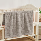 Yurhap Fleece Baby Blanket Heart Checkered, Ultra Soft Cozy Baby Blankets for Boys Girls, Fluffy Infant Toddler Newborn Receiving Gifts for Crib Stroller 30"x40" (Oxford Tan)