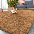 OLANLY 9x12 Machine Washable Large Area Rugs for Living Room, Bedroom, Soft Fluffy Shaggy Bedside Rug, Indoor Floor Carpet for Kids Girls and Boys, Dorms, Home Decor Aesthetic, Khaki