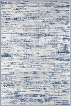 Lansny Modern Abstract Entryway Rug Indoor 2x3 Washable Rug Non-Slip Soft Small Area Rug Blue White Kitchen Mats Thin Print Faux Wool Floor Carpet Throw Rugs for Entrance Bedroom Office Home Decor