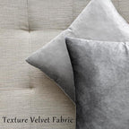 GIGIZAZA 16x16 Velvet Small Pillow Covers,Set of 2 Dark Grey Throw Pillows Modern Covers for Living Room Decorative Luxury Solid Couch Sofa Square Pillow Cases