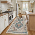 Madane Kitchen Runner 2'6''x8' Soft Rug Runners for Hallways, Navy Blue