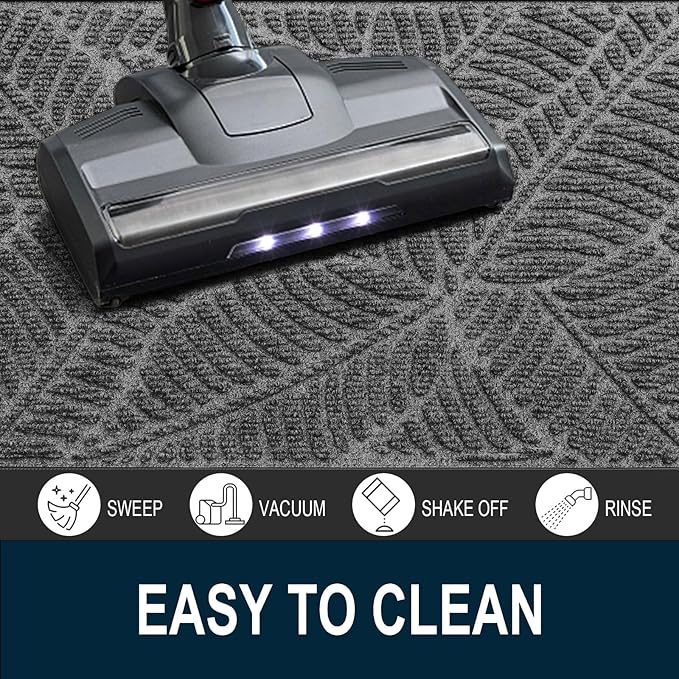 Colorxy Waterproof Doormat, Sturdy Natural Rubber Front Door Mats, Non Slip Low Profile Indoor Outdoor Entrance Mat, Stain Resistant Easy Clean Floor Mat for Patio or Entryway, 36''x24'', Dark Grey