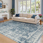 Madane 6x9 Area Rugs for Living Room, Washable Soft Rug Blue
