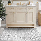 3x4 Washable Entryway Area Rug: Moroccan Small Runner Rug for Hallway Soft Modern Non Slip Door Mat with Rubber Backing Low Pile Thin Floor Carpet for Kitchen Bathroom Bedroom Indoor 3x4 Grey