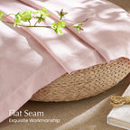 NICETOWN Linen Light Pink Sheer Curtains for Girls Room, Thick Flax Small Window Treatments Semi Sheer Privacy Assured with Light Through for Bedroom/Living Room, W55 x L84, 2 Panels