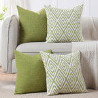 HPUK Throw Pillow Covers 20x20, 4 Pack, Green Textured Couch Pillow Covers