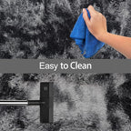 4x6 ft Area Rug for Bedroom Black Grey Tie Dye Fluffy Rug Mat Bedside Throw Rug for Living Room Kids Room Boys Teens Nursery Baby Dorm Office Home Decor Aesthetic Carpets
