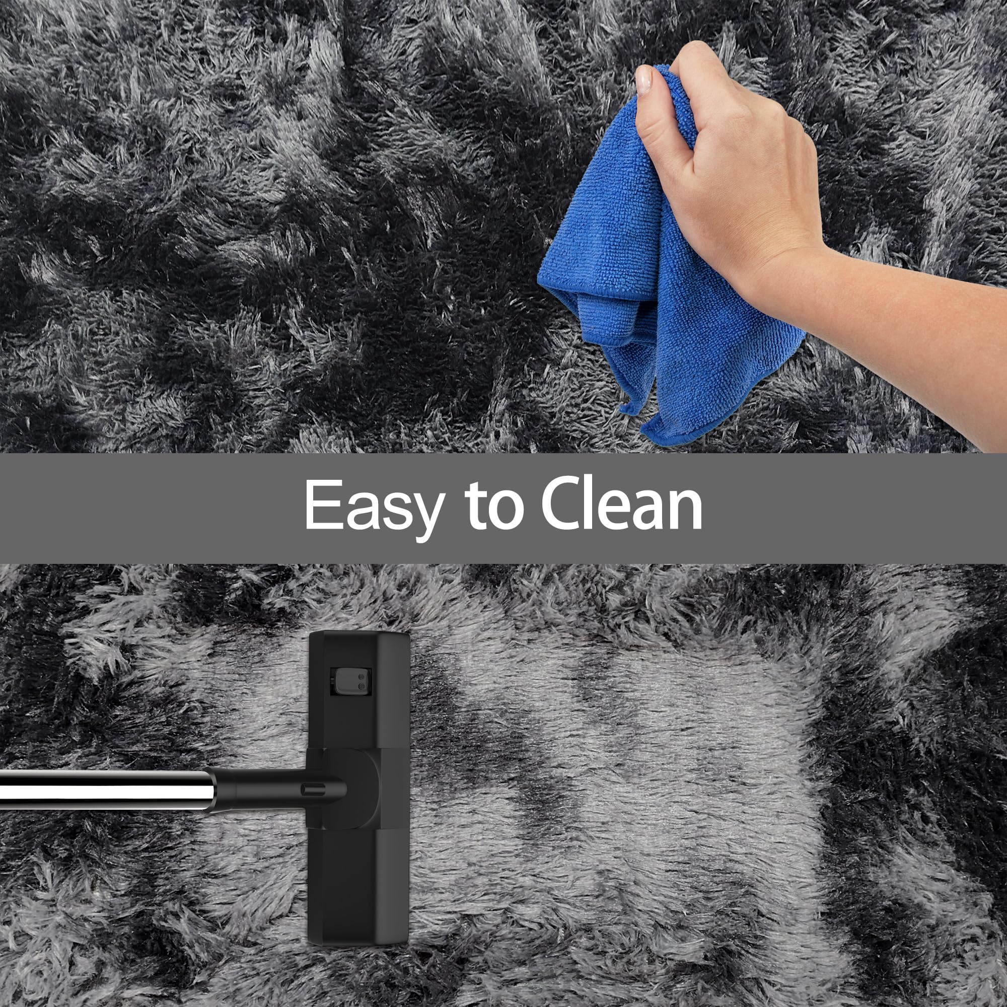 JiaoBaba Tie-Dyed Runner Rug for Bedroom Black Grey 2x5ft Fluffy Area Rug Bedside Runner Rug for Kids Room Boys Teens Nursery Baby Living Room Dorm Home Decor Carpets