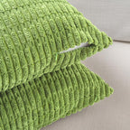 Fancy Homi 4 Packs Boho Lime Green Decorative Throw Pillow Covers 26x26 Inch for Couch Bed Sofa, Rustic Modern Farmhouse Home Decor, Soft Plush Corduroy Cute Square Cushion Case 66x66 cm
