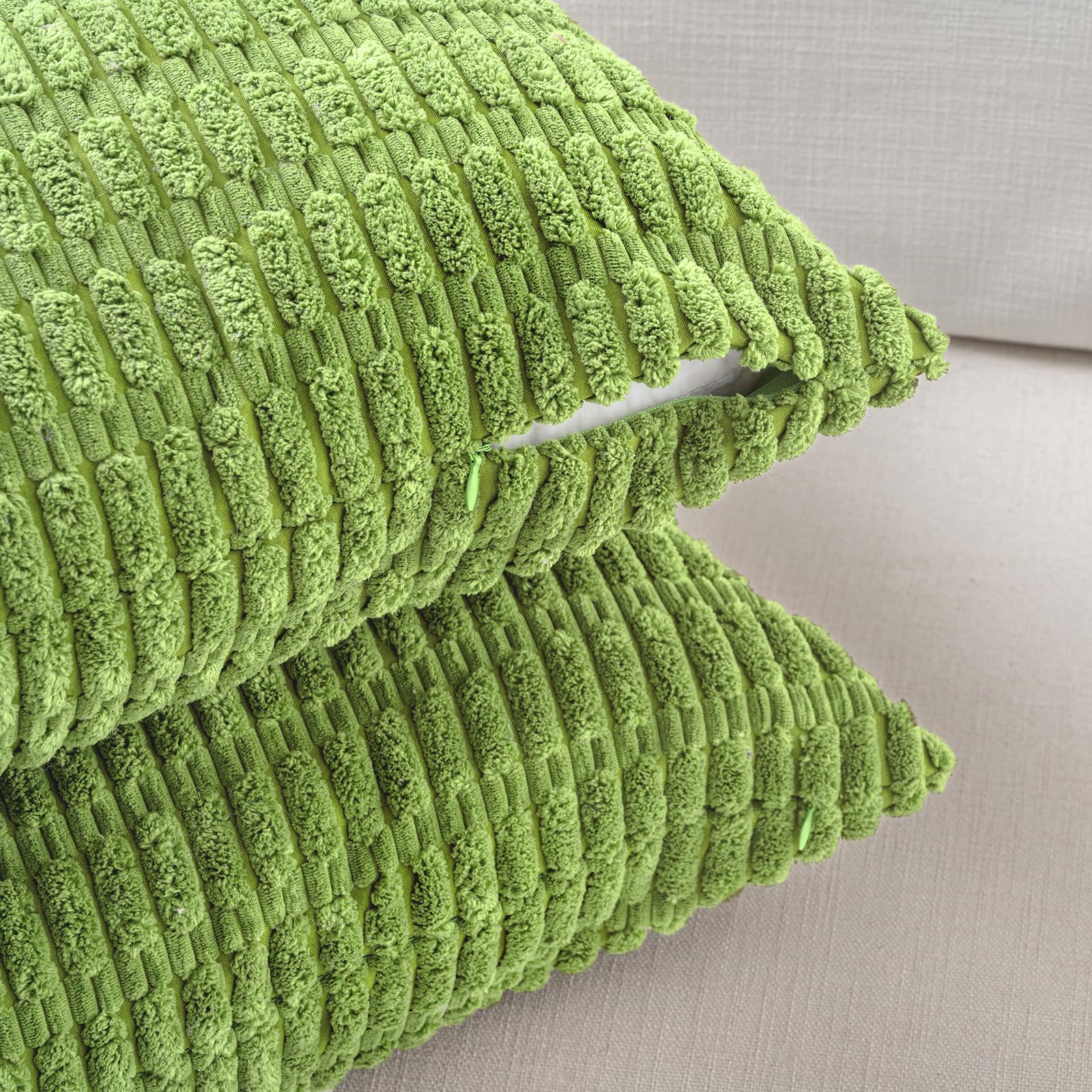 Fancy Homi 4 Packs Decorative Throw Pillow Covers for Living Room Couch Bed, Modern Farmhouse Boho Home Décor Accent Cushion Case, 20" x 20", Lime Green